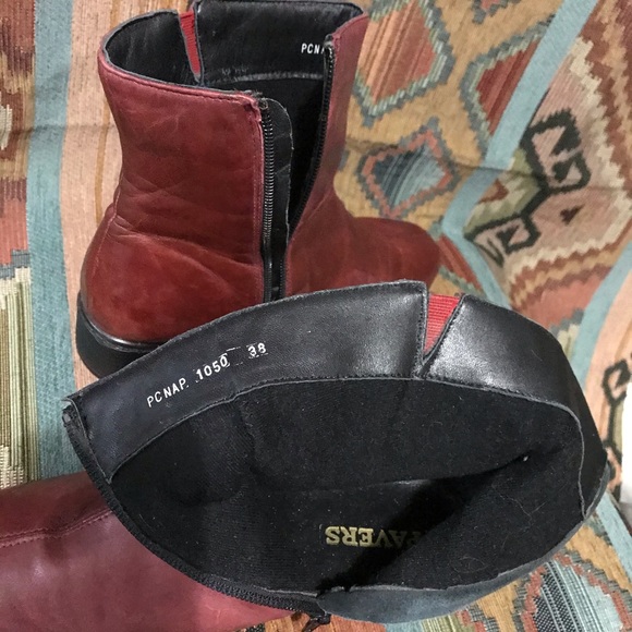 Burgundy Soft Leather Zip Ankle Boots - Picture 5 of 7